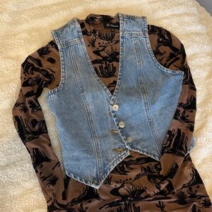 Brown Long Sleeve Desert Print Shirt western